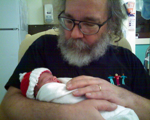 Neil with great-nephew Jacob in NICU 2006